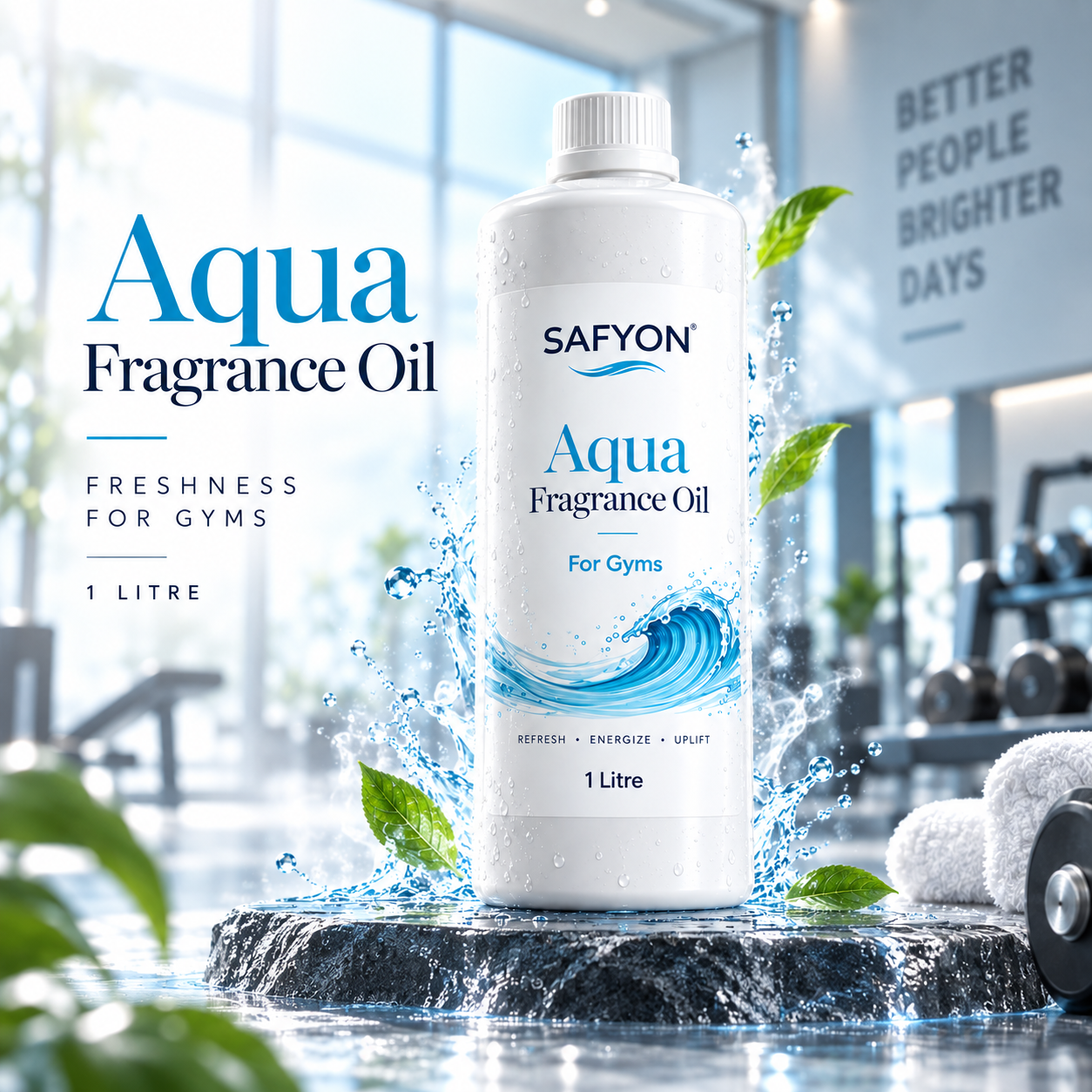 SAFYON Premium Gym Fragrance Oil Combo – 3 Litre | Aqua, Lemon & White Oudh - Image 2