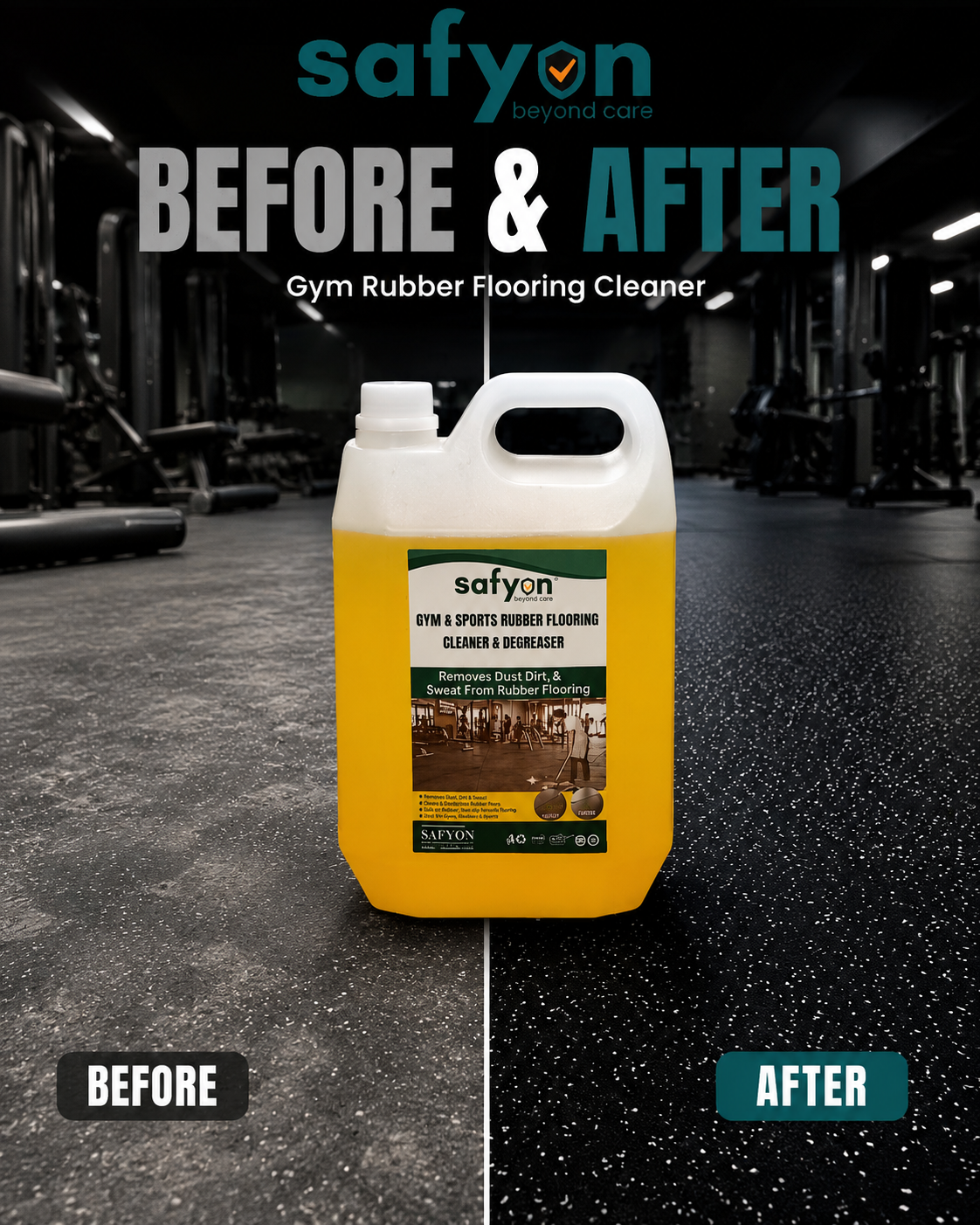 Gym Rubber Floor Cleaner 10L | Professional Gym Flooring Cleaner – SAFYON Global - Image 2